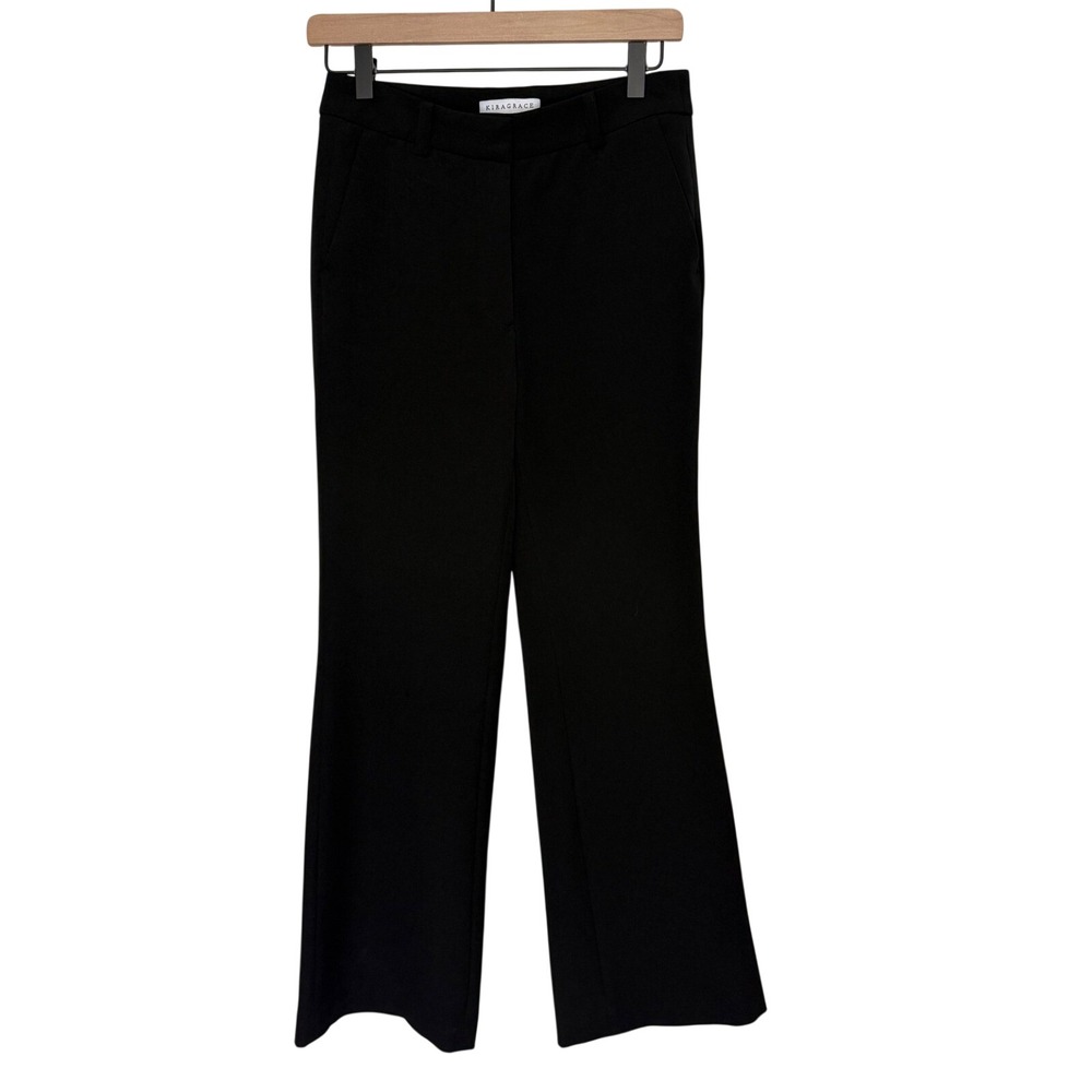 KiraGrace Women Black Wide Leg Flare Dress Pants Trousers Size XS Made in Turkey